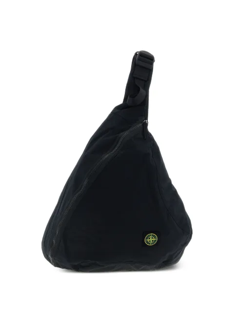 Stone Island crumpled one-shoulder backpack Black K2S159200020S0257