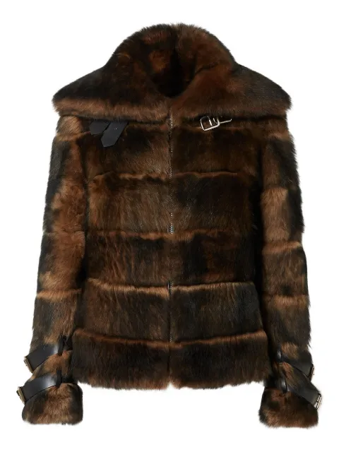 FENDI buckle fur jacket Brown FM5426AYLH