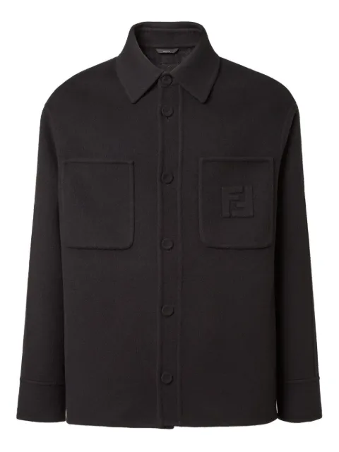 FENDI patch-pocket overshirt Black FW1500AVIX