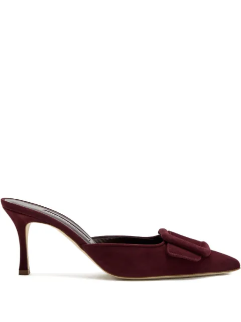 Manolo Blahnik 70mm Waysale buckle mules Red 9XX0247A