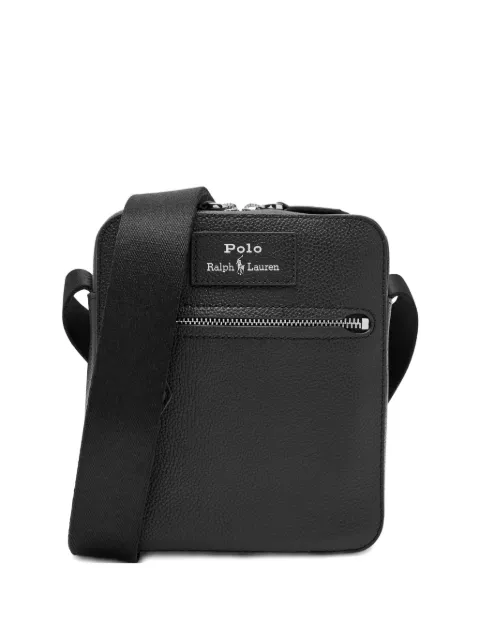 Polo Ralph Lauren pebble -eather messenger bag Black 405974608001