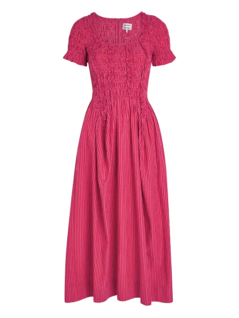 DAMSON MADDER Raphaela striped-pattern ruffled dress Pink AW25DM2049A