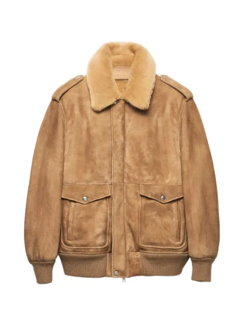 Prada suede and shearling bomber jacket Brown UPW590SOOO172L