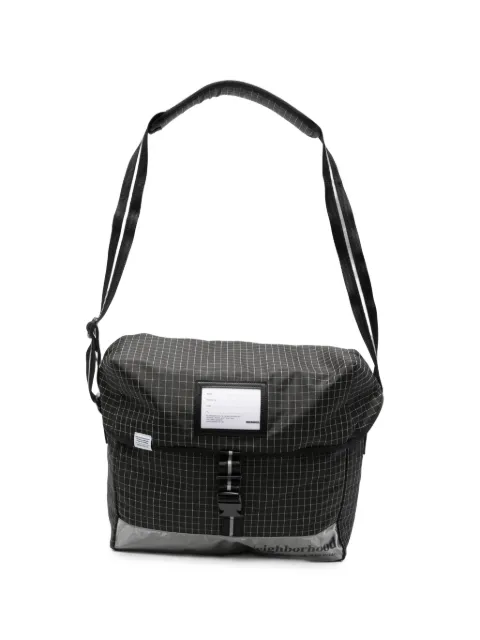 Neighborhood grid-pattern messenger bag Black 261TQNHCG01