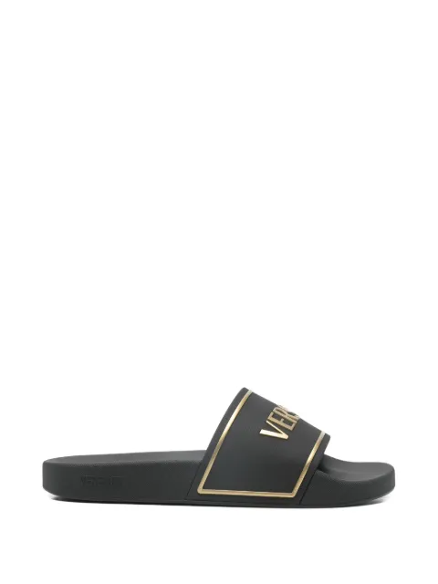 Versace rubber sliders Black 10184961A17013