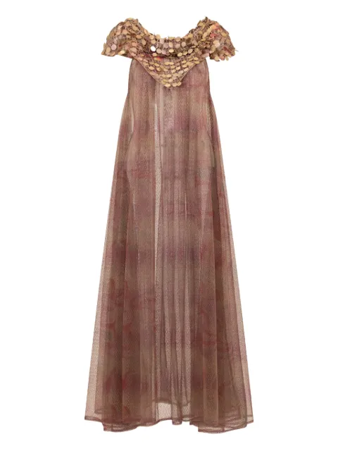 SANA OSMANI Soline sequin maxi dress Neutrals SOLINEGELATO