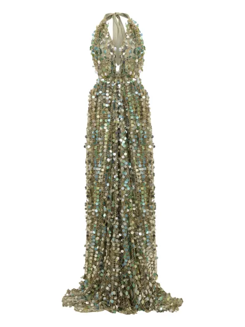 SANA OSMANI Divina sequin maxi dress Blue DIVINAOCEAN