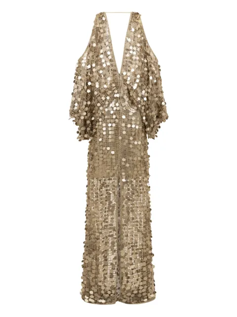 SANA OSMANI Mimi sequin open-shoulder maxi dress Gold MIMIGOLD