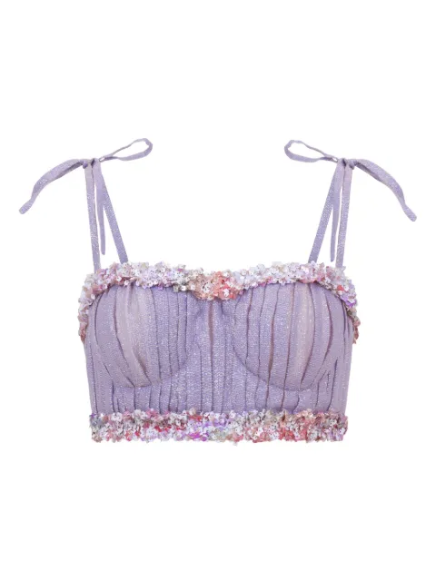 SANA OSMANI Agor sequin tie top Purple AGORLILACGELATO