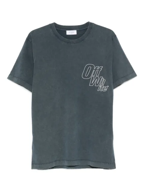 Off-White outline-arrow logo-print T-shirt Blue OMAA027F25JER00D