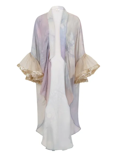 SANA OSMANI Zennia ruffled jacket Blue ZENNIAMOTHERPEARL
