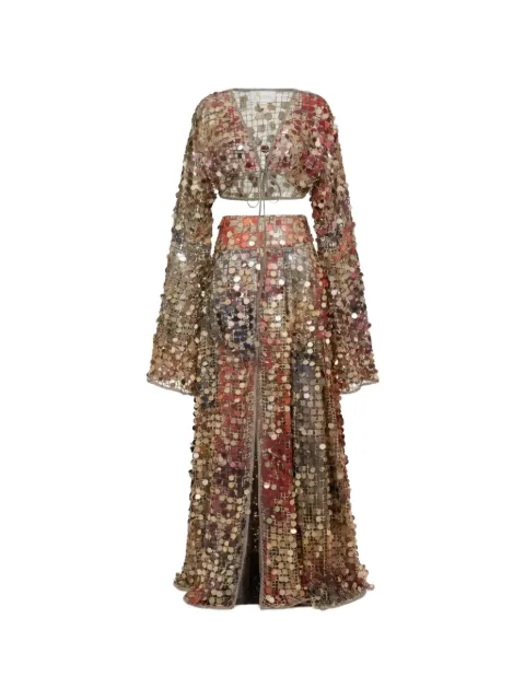SANA OSMANI Katrina sequin skirt set Gold KATRINAMULTIPRINT