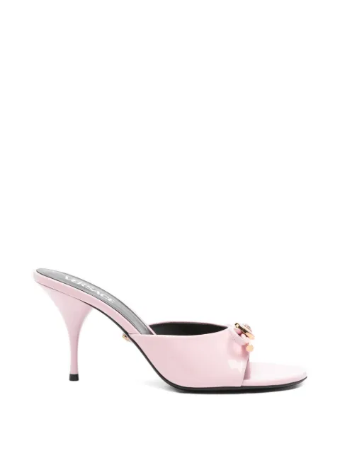 Versace Opera bow patent mules 85 mm Pink 1018239D2VE