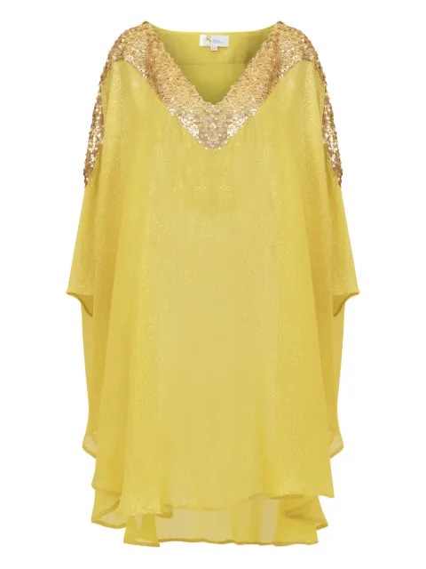 SANA OSMANI Chloris hooded sequin mini dress Yellow CHLORISILLUMINATEGOLD