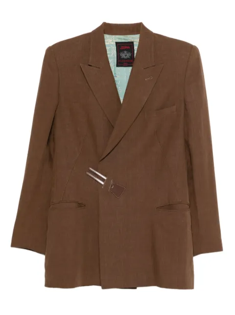 Jean Paul Gaultier Pre-Owned 1990s pin-fastening blazer Brown HOLAJPG152