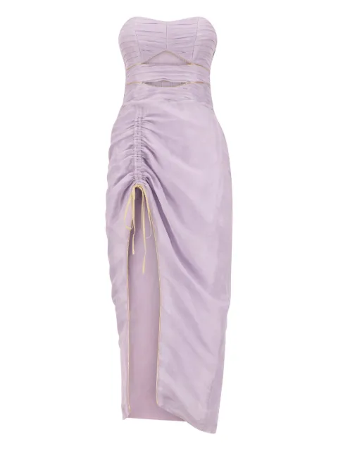SANA OSMANI Fern cut-out ruched midi dress Purple FERNLAVENDER