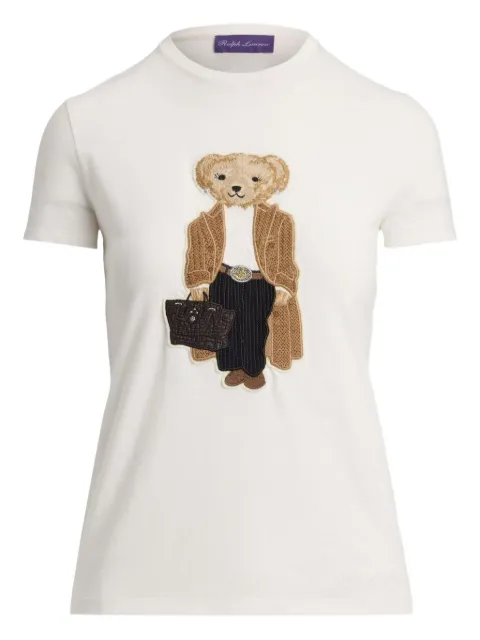 Ralph Lauren Collection Polo Bear-embroidered T-shirt White 290P07253001