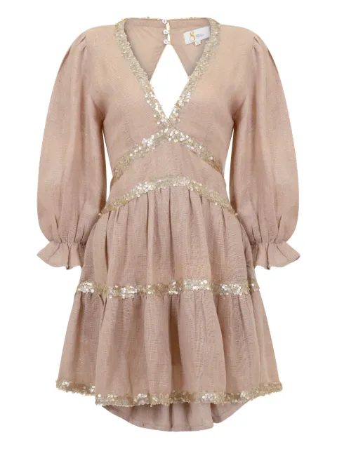 SANA OSMANI Miriam open-back mini dress Pink MIRIAMWHEATRICHGOLD