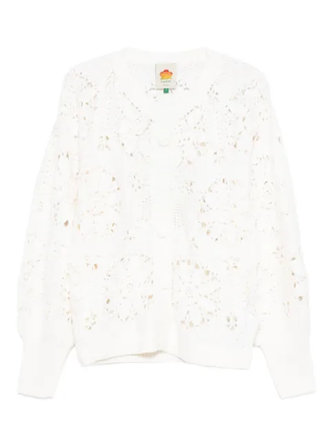 FARM Rio floral-motif cardigan White 340005