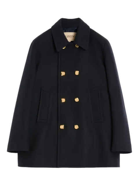 Valentino Garavani double-breasted wool felt coat Blue VCJL62AW8