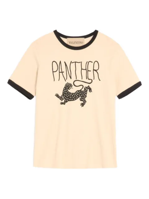 Valentino Garavani panther-print T-shirt Neutrals VMG17DBC5