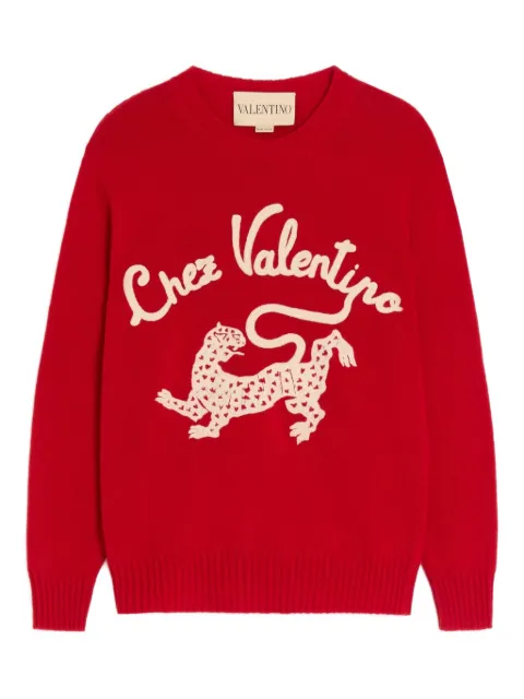 Valentino Garavani embroidered wool knitwear Red BKC72NA5N