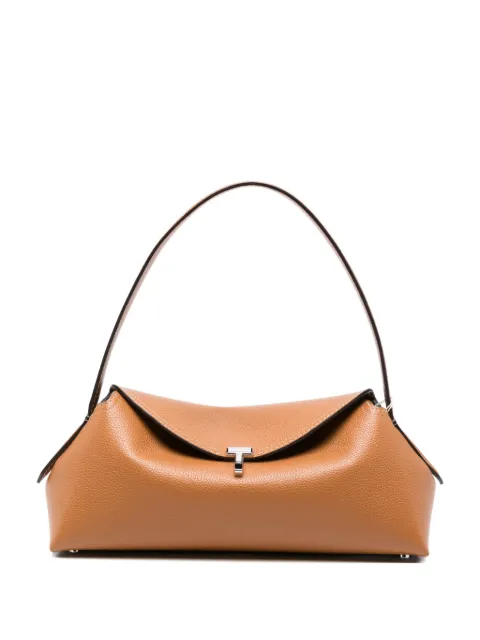 TOTEME T-Lock grained-leather shoulder bag Neutrals 261WAL0127LE0030