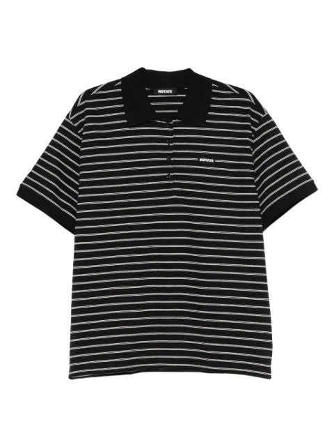 ROTATE BIRGER CHRISTENSEN piqué short-sleeve polo top Black 115643000
