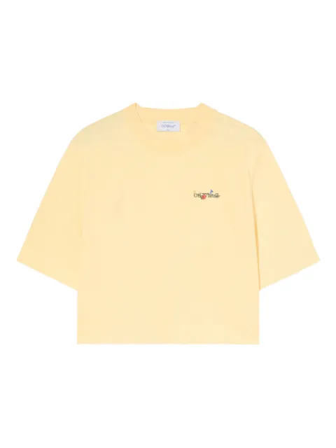 Off-White arrow floral logo crop top Yellow OWAA090F25JER0011910