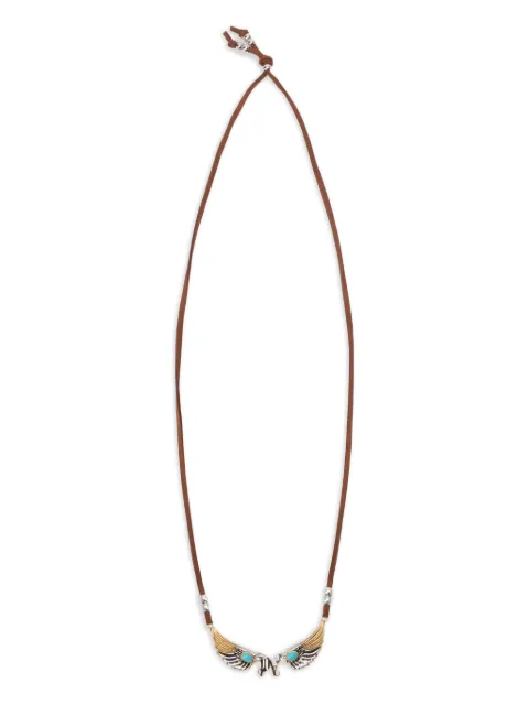 Palm Angels wings cord necklace Brown PMOB12FF25MAT0017260