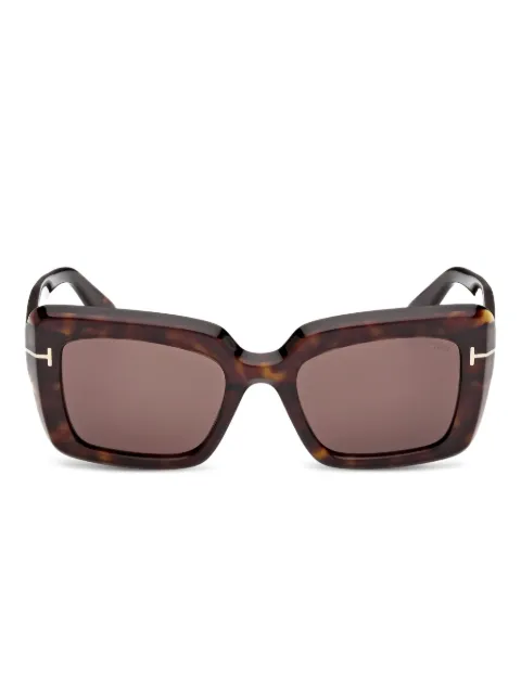 TOM FORD Eyewear square-frame logo-detail sunglasses Brown FT13185252E