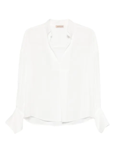 Blanca Vita buttoned-cuffs top White CIZA9582