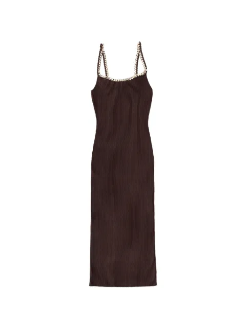 Michael Michael Kors chain-trim ribbed midi dress Brown MF5835V33D