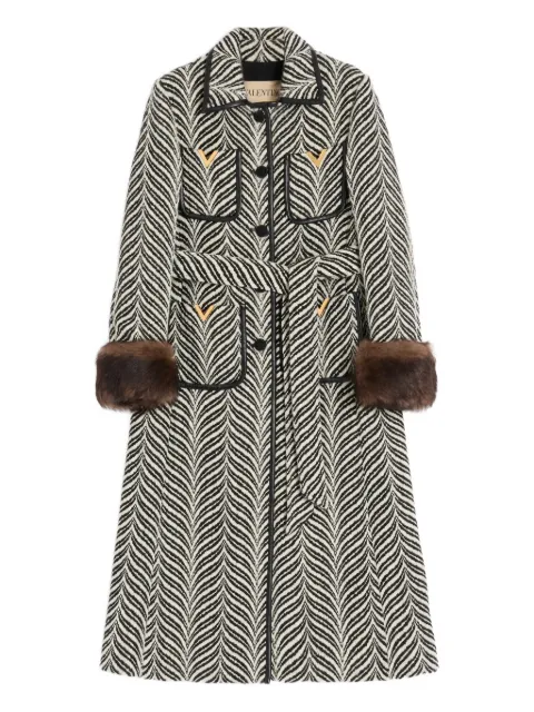 Valentino Garavani printed single-breasted coat Black BCA6F99RF