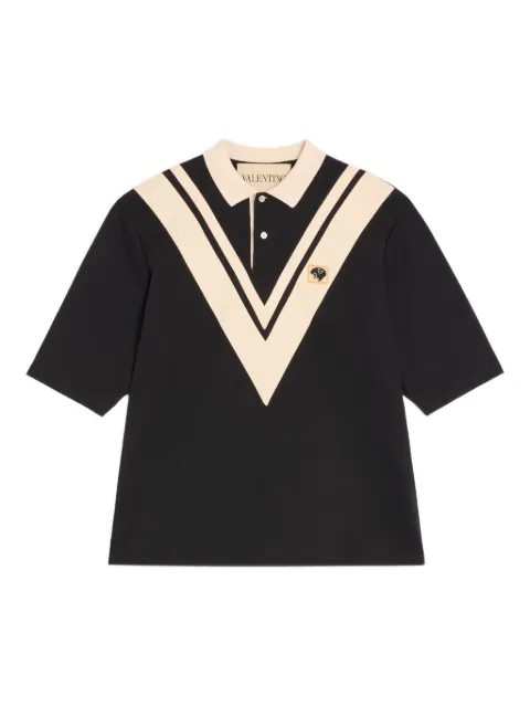 Valentino Garavani embroidered polo shirt Black VMH04LBA8