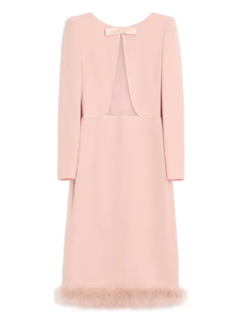 Valentino Garavani Cady Couture midi dress with feathers Pink BVAJ101MM
