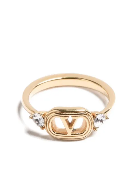 Valentino Garavani Ovalette crystal ring Gold WJ0BI2YCW