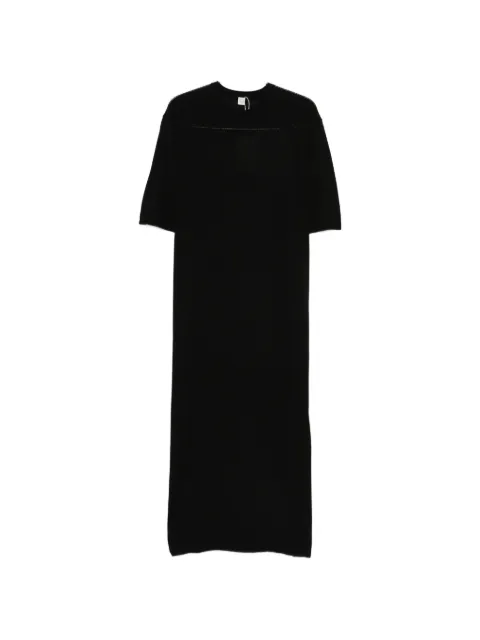 TOTEME merino knit T-shirt dress petite Black 261WRD0309YA0226001