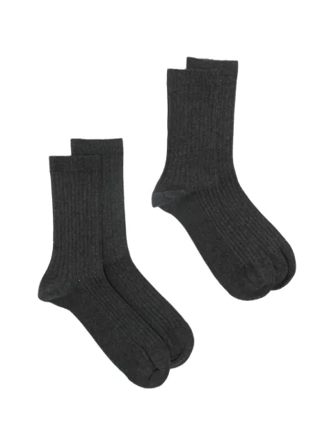 TOTEME ribbed crew socks (set of two) Grey 261WSS0007YA0263083