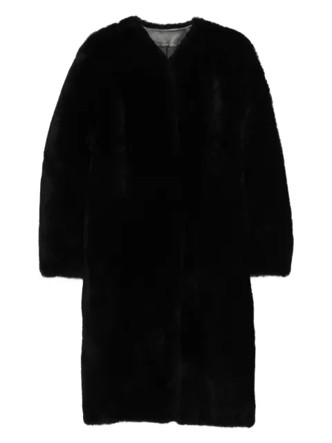 TOTEME midi shearling coat Black 261WRO0315LE0214001