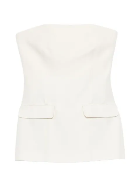 TOTEME strapless pocket crepe top Neutrals 261WRT0611FB0567116
