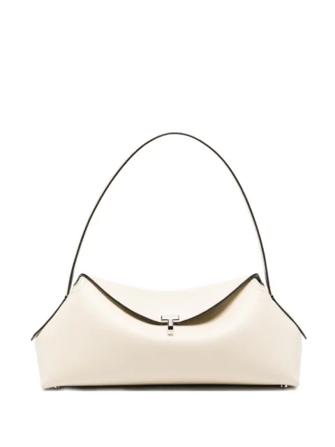 TOTEME T-lock grained-leather shoulder bag Neutrals 261WAL0127LE0030106