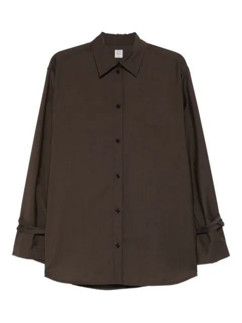 TOTEME tie-cuff shirt Brown 261WRT0622FB0552273