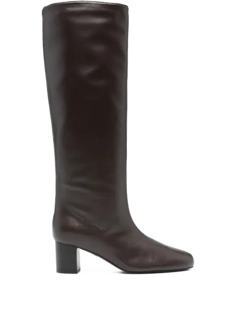 TOTEME Downtown nappa knee-high boots Brown 261WAS0289LE0131102