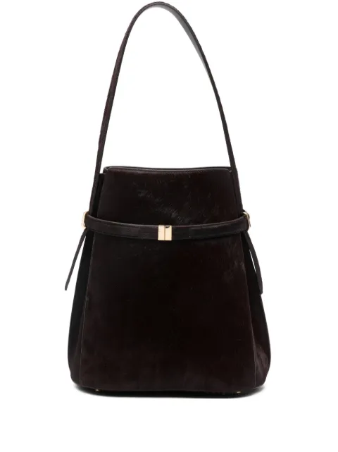 TOTEME belted pony hair bucket bag Red 261WAL0048LE0112346