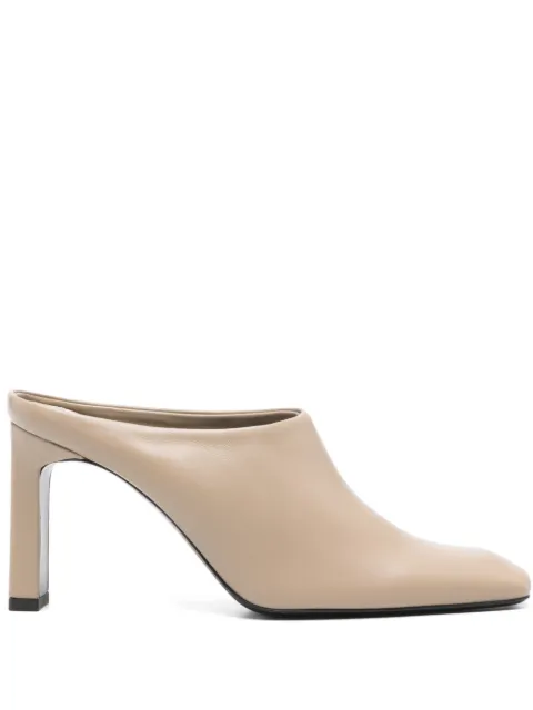 TOTEME 85mm square toe bar mules Neutrals 261WAS0325LE0210088