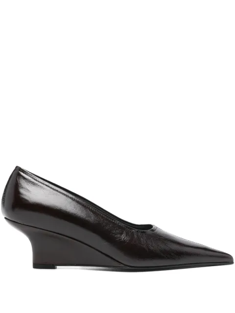 TOTEME sharp naplack wedge pumps Brown 261WAS0276LE0020213