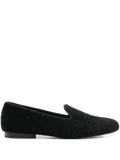 TOTEME shearling loafers Black 261WAS0274LE0197001