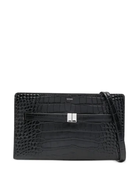 TOTEME belted croco-embossed cross body bag Black 261WAM0052LE0076001