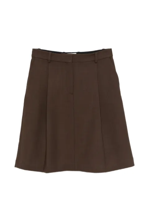 TOTEME pleated tailored mini skirt Brown 261WRB0346FB0061213